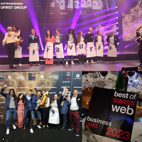 Winning gold with Favur at Best of Swiss Web Awards 2023